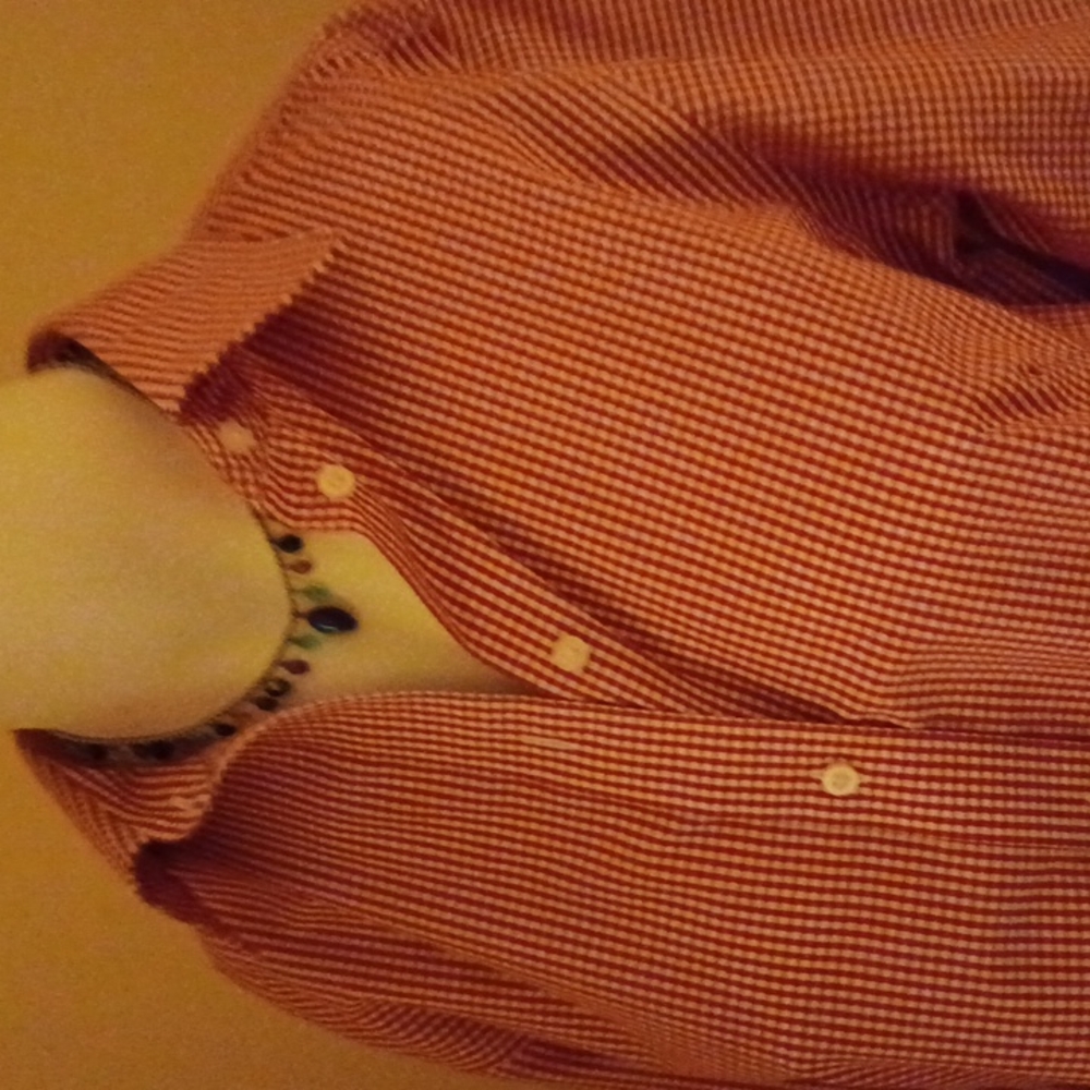 Red and white checkardy shirt from Devon and Jones